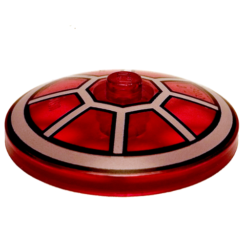 Dish 4 × 4 Inverted [Radar] with TIE Fighter Cockpit Print - Solid Stud Trans-Red