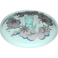 Dish 4 × 4 Inverted [Radar] with Clouds and Snowflakes Print Transparent-Hellblau