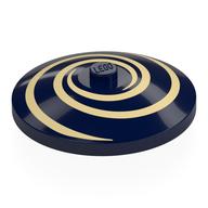 Dish 4 × 4 Inverted with Tan Swirls print Dark Blue