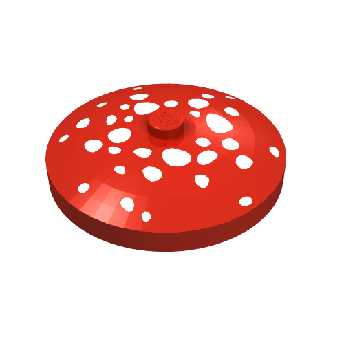 Dish 4 × 4 Inverted [Radar] with Mushroom Spots Print Red