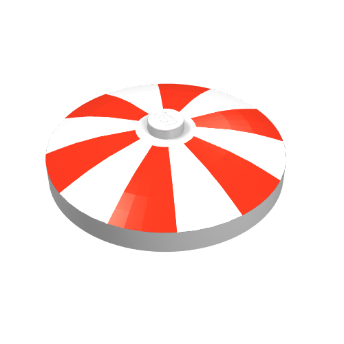 Dish 4 × 4 Inverted [Radar] with Red Stripes Print Space Radar White