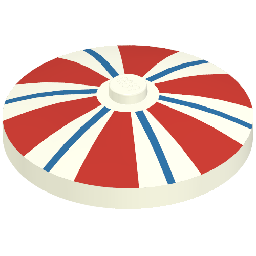 Dish 4 × 4 Inverted [Radar] with Blue and Red Stripes Print Space Radar