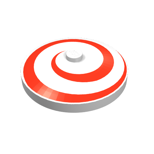 Dish 4 × 4 Inverted [Radar] with Red Spiral Print
