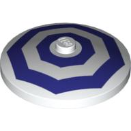 Dish 4 × 4 Inverted [Radar] with Dark Purple Octagonal Print Weiß