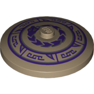 Dish 4 × 4 Inverted [Radar] with Gray and Dark Purple Snake and Geometric Print Dark Tan