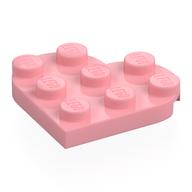 Plate Angled 3 × 3 with Heart Shape Warm Pink