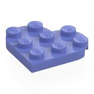 Plate Angled 3 × 3 with Heart Shape Blue Violet