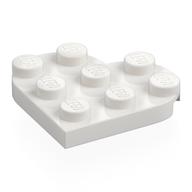 Plate Angled 3 × 3 with Heart Shape White