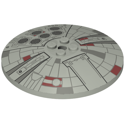 Dish 8 × 8 Inverted [Radar] with Mini Millennium Falcon Print Hellgrau