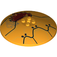 Dish 8 × 8 Inverted [Radar] with 'TIVAN' and '28MB' Golden Drone print Bright Light Orange