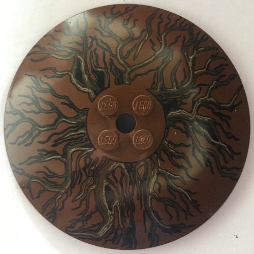 Dish 8 × 8 Inverted [Radar] with Tree Branches/Roots Print [4582] Brown