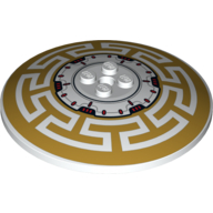 Dish 8 × 8 Inverted [Radar] with Red, Black and Pearl Gold Geometric Print Weiß