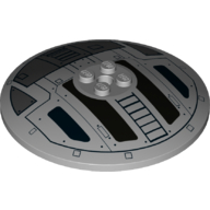 Dish 8 × 8 Inverted [Radar] with Black Spaceship print Light Bluish Gray
