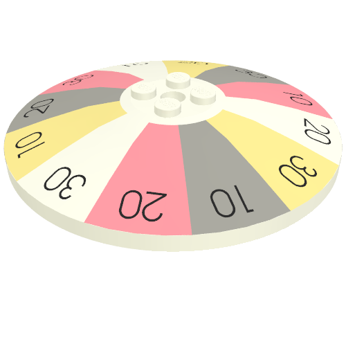 Dish 8 × 8 Inverted [Radar] with Wheel of Fortune Print White