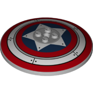 Dish 8 × 8 Inverted (Radar) with Solid Studs and Captain America Shield Print Light Bluish Gray