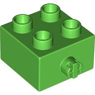 Duplo Stein 2 × 2 Pin seitlich Hellgrün