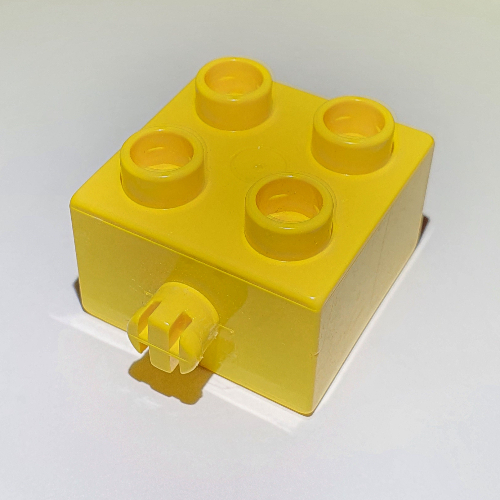 Duplo Brick 2 × 2 Pin on Side Yellow