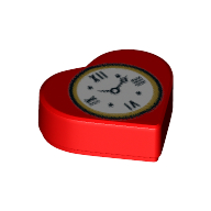 Tile 1 × 1 Heart with Clock Print Rot