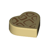 Tile 1 × 1 Heart with Waffle print Tan