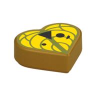 Tile 1 × 1 Heart with Yellow Leaf, Face print (Korok) Perlgold