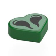 Tile 1 × 1 Heart with Black Nostrils on Light Green Background print Grün