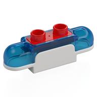 Duplo Siren with Light & Sound, 1 × 2 White Base with Red Button Trans-Dark Blue