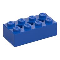 Brick Special 2 × 4 with 3 Axle Holes Blue