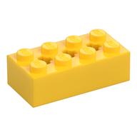 Stein speziell 2 × 4 mit 3 Achslöcher Gelb