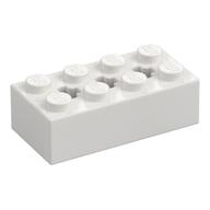 Brick Special 2 × 4 with 3 Axle Holes White