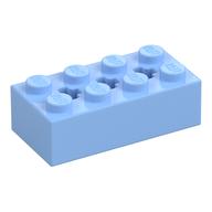 Brick Special 2 × 4 with 3 Axle Holes Bright Light Blue