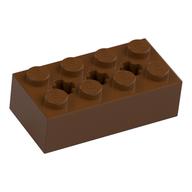Stein speziell 2 × 4 mit 3 Achslöcher Rotbraun