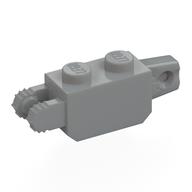 Hinge Brick 1 × 2 Locking with 1 Finger Vertical End and 2 Fingers Vertical End, 7 Teeth Light Bluish Gray