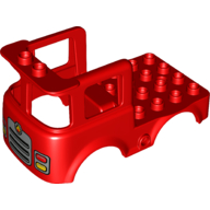 Duplo Truck Body, with Fire Logo, Headlights, and Grille Print Red
