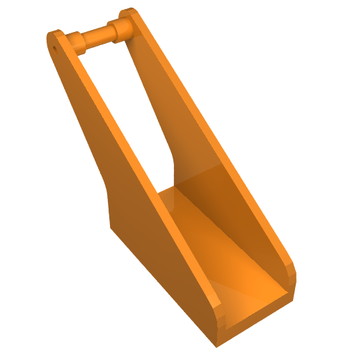 Hook, Fabuland Tow Hook - Arm, 2 × 4 Base Orange