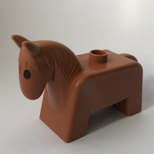 Duplo Animal Horse / Pony, Eyes Solid Black Fabuland Brown