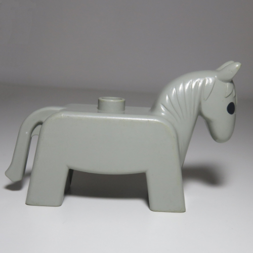 Duplo Animal Horse / Pony, Eyes Solid Black Hellgrau