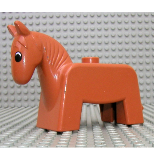Duplo Animal Horse/Pony, Black & White Eyes Print Hellgrau