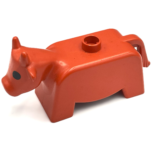 Duplo Animal Cow, Solid Black Eyes (Old Style) Fabuland Red