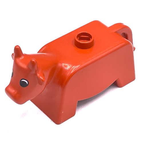 Duplo Animal Cow, Black and White Eyes Print (Old Style) Fabuland Red