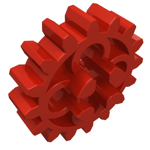 Technic Gear 16 Tooth with Round Holes [Old Style] Red
