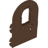 Door 1 × 4 × 6 Round Top with Window and Keyhole, Non Reinforced Edge Brown