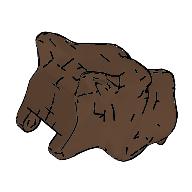 Animal Body Part, Dog Head (Fluffy) Brown