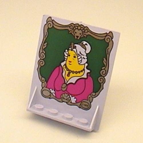 Door 2 × 5 × 5 Swivel, Bracket Base with HP Portrait of Fat Lady Print Hellviolett
