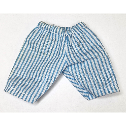 Duplo Pants with Blue Stripes print White