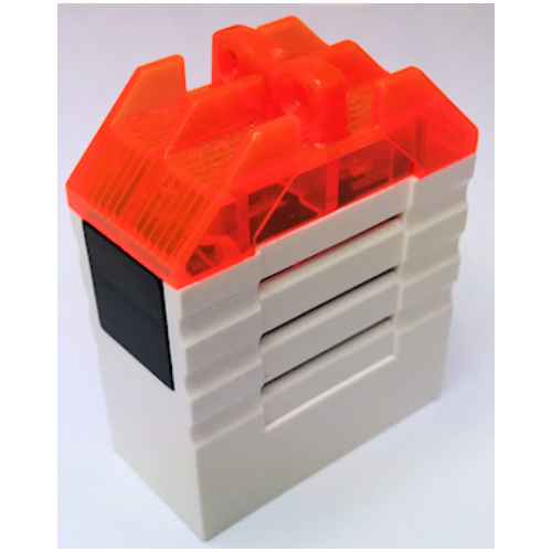 Light and Sound Brick 4 × 2 × 4 Siren with Trans-Neon Orange Top Weiß