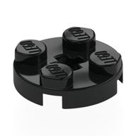 Plate Round 2 × 2 with Axle Hole Type 1 (+ Opening) Schwarz