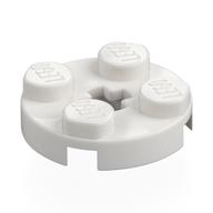 Plate Round 2 × 2 with Axle Hole Type 1 (+ Opening) White