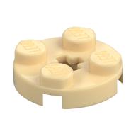 Plate Round 2 × 2 with Axle Hole Type 1 (+ Opening) Tan