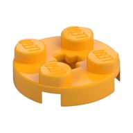 Plate Round 2 × 2 with Axle Hole Type 1 (+ Opening) Bright Light Orange