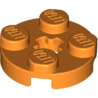 Plate Round 2 × 2 with Axle Hole Type 1 (+ Opening) Orange